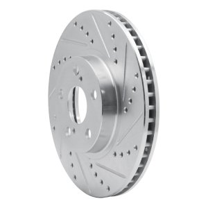 Pontiac Vibe Brake Rotor (1) - Front Right - R1 Concepts - Drilled & Slotted - Silver - `00-`10